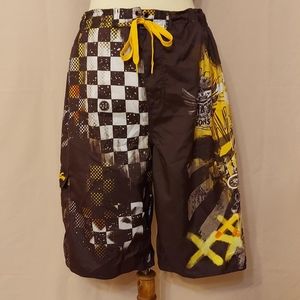‼️3 for $16‼️  Brown Graphic Swim Trunks